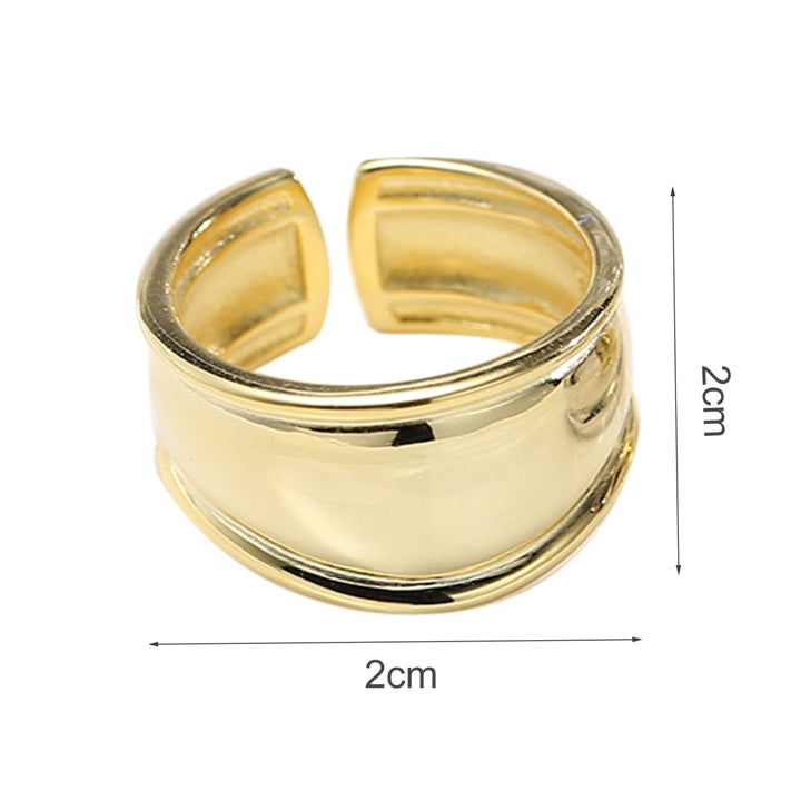 Fashion Simple Adjustable Wide Open Ring Finger Band Jewelry Accessory for Dating Image 4