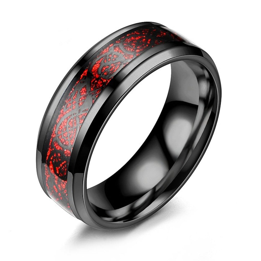 Men Ring Glossy Simple Jewelry Accessory Dragon Pattern Glowing Ring for Dating Image 2