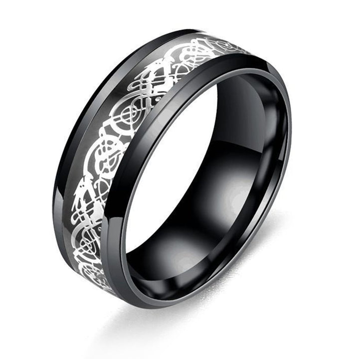 Men Ring Glossy Simple Jewelry Accessory Dragon Pattern Glowing Ring for Dating Image 3