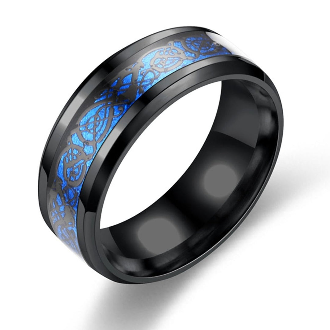 Men Ring Glossy Simple Jewelry Accessory Dragon Pattern Glowing Ring for Dating Image 4