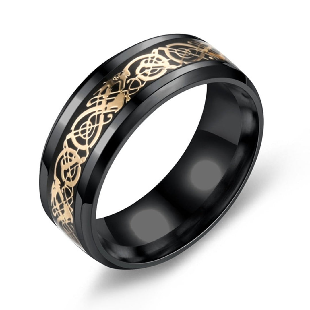 Men Ring Glossy Simple Jewelry Accessory Dragon Pattern Glowing Ring for Dating Image 4