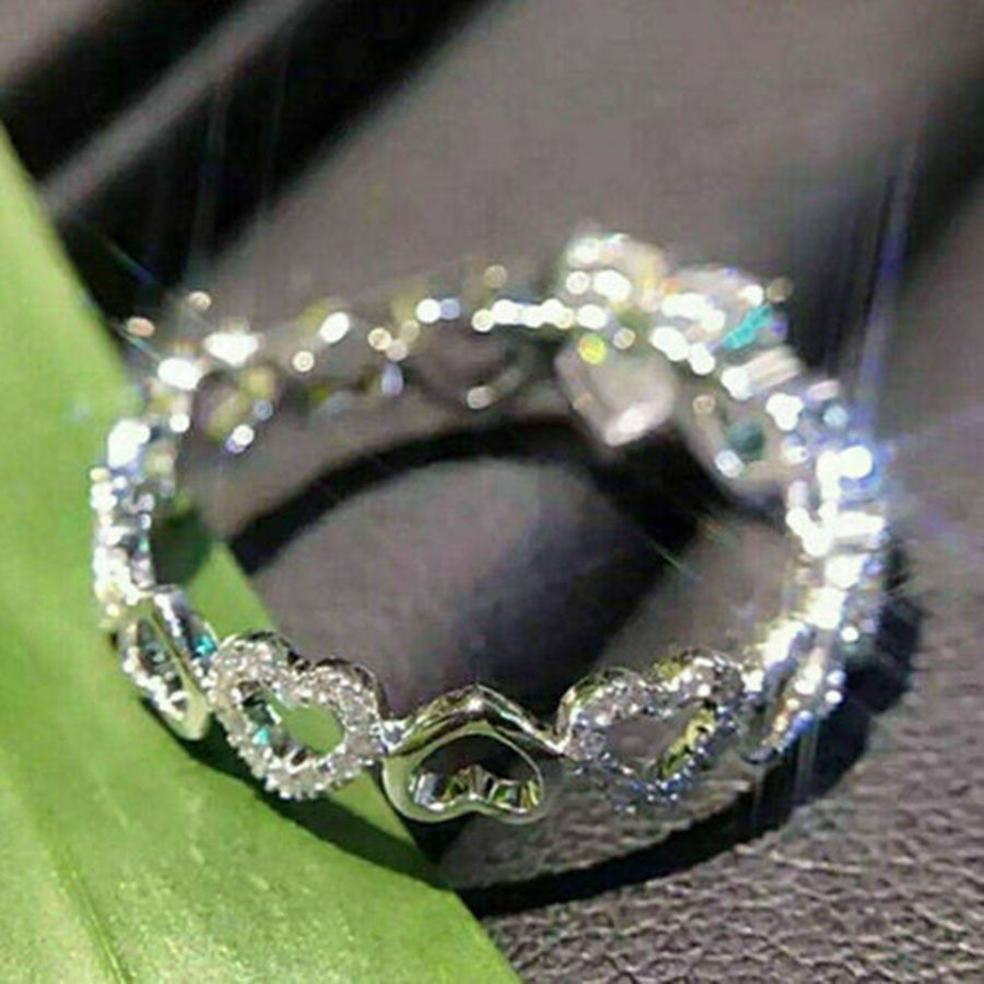 Ring Delicate Rhinestone Alloy Exquisite Engagement Heart Ring Jewelry for Daily Use Image 1