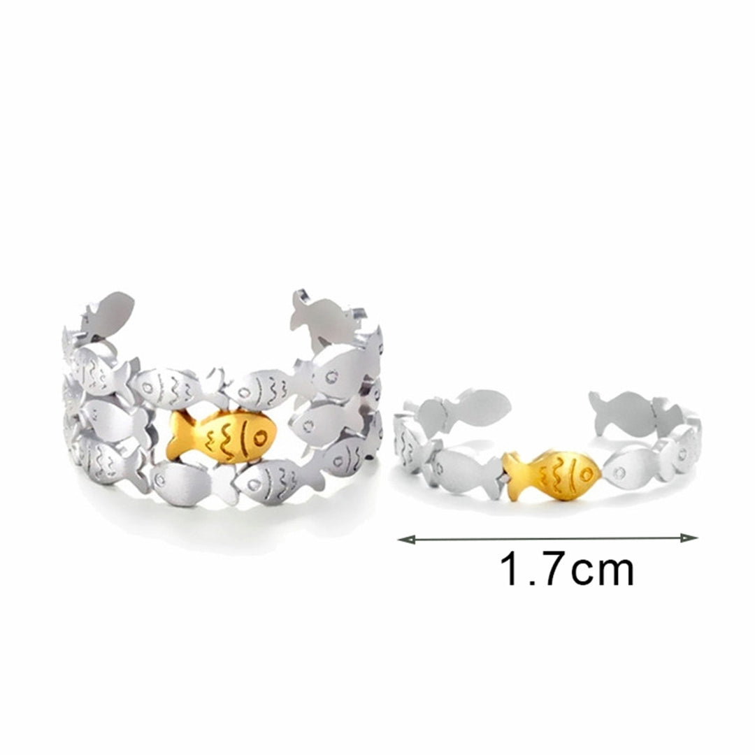 Ring Adjustable Charming Open Cuff Stylish Little Fish Ring for Women Image 4