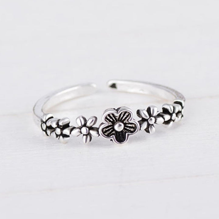 Ring Retro Style Skin-friendly Flower Design Opening Design Girls Finger Rings for Daily Wear Image 3