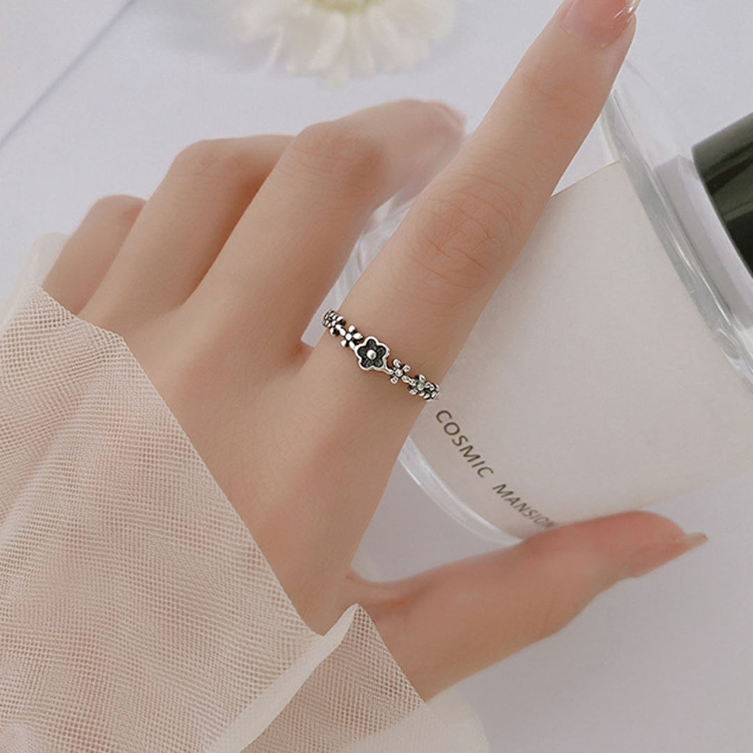 Ring Retro Style Skin-friendly Flower Design Opening Design Girls Finger Rings for Daily Wear Image 4