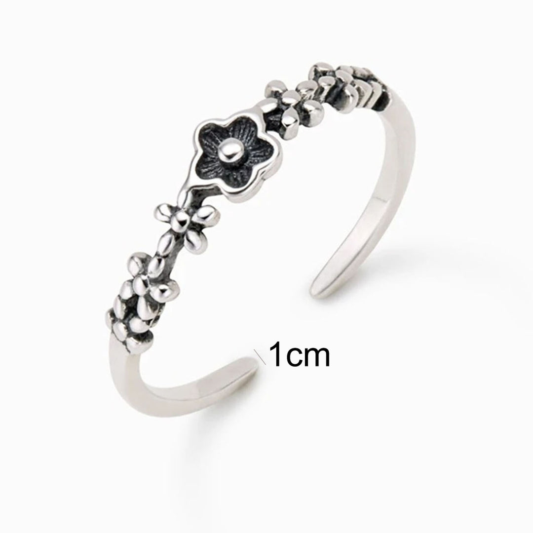 Ring Retro Style Skin-friendly Flower Design Opening Design Girls Finger Rings for Daily Wear Image 4