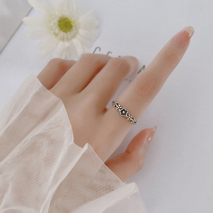 Ring Retro Style Skin-friendly Flower Design Opening Design Girls Finger Rings for Daily Wear Image 6