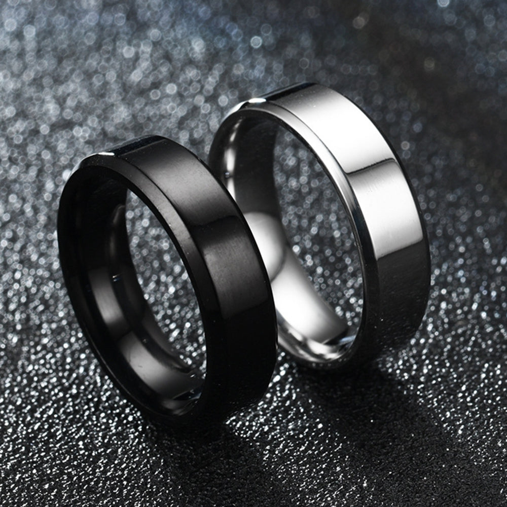 Wide Anti-rust Men Ring Stainless Steel Simple Exquisite Engagement Ring Fashion Jewelry Image 2