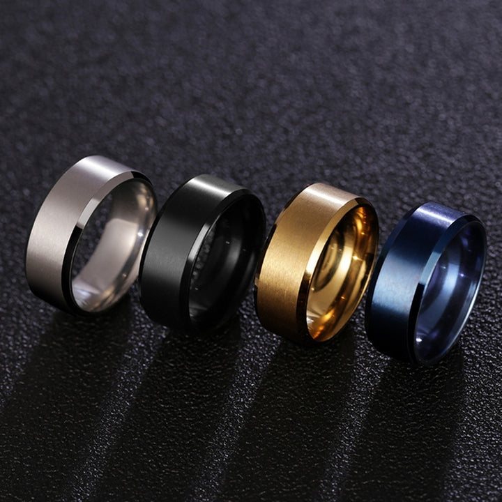 Wide Anti-rust Men Ring Stainless Steel Simple Exquisite Engagement Ring Fashion Jewelry Image 4