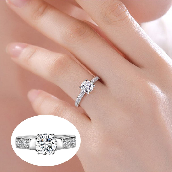 2Pcs Couple Rings Geometry Shape Cubic Zirconia Men Women Shiny All Match Rings for Wedding Image 3