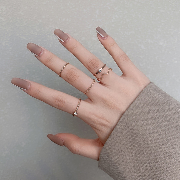 5Pcs/3Pcs Finger Rings Glossy Wear-resistance Compact Women Stackable Thumb Rings Fashion Jewelry Accessories Image 8