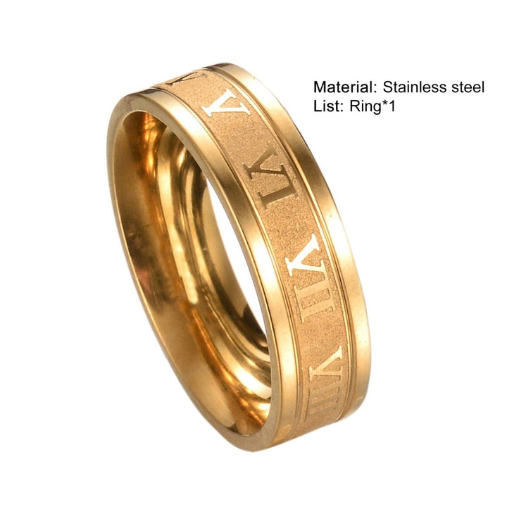 Wide Roman Numeral Men Ring Stainless Steel Simple Smooth Finger Ring Fashion Jewelry Image 9