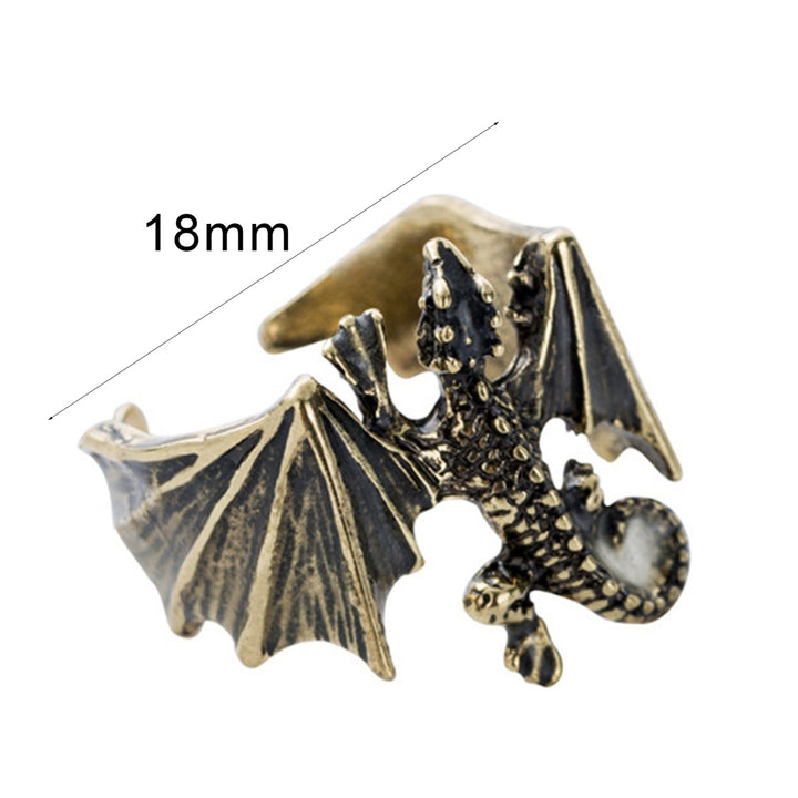 Luminous Ring Adjustable Rust-proof Copper Dragon Shaped Fashion Jewelry Ring for Boy Image 9