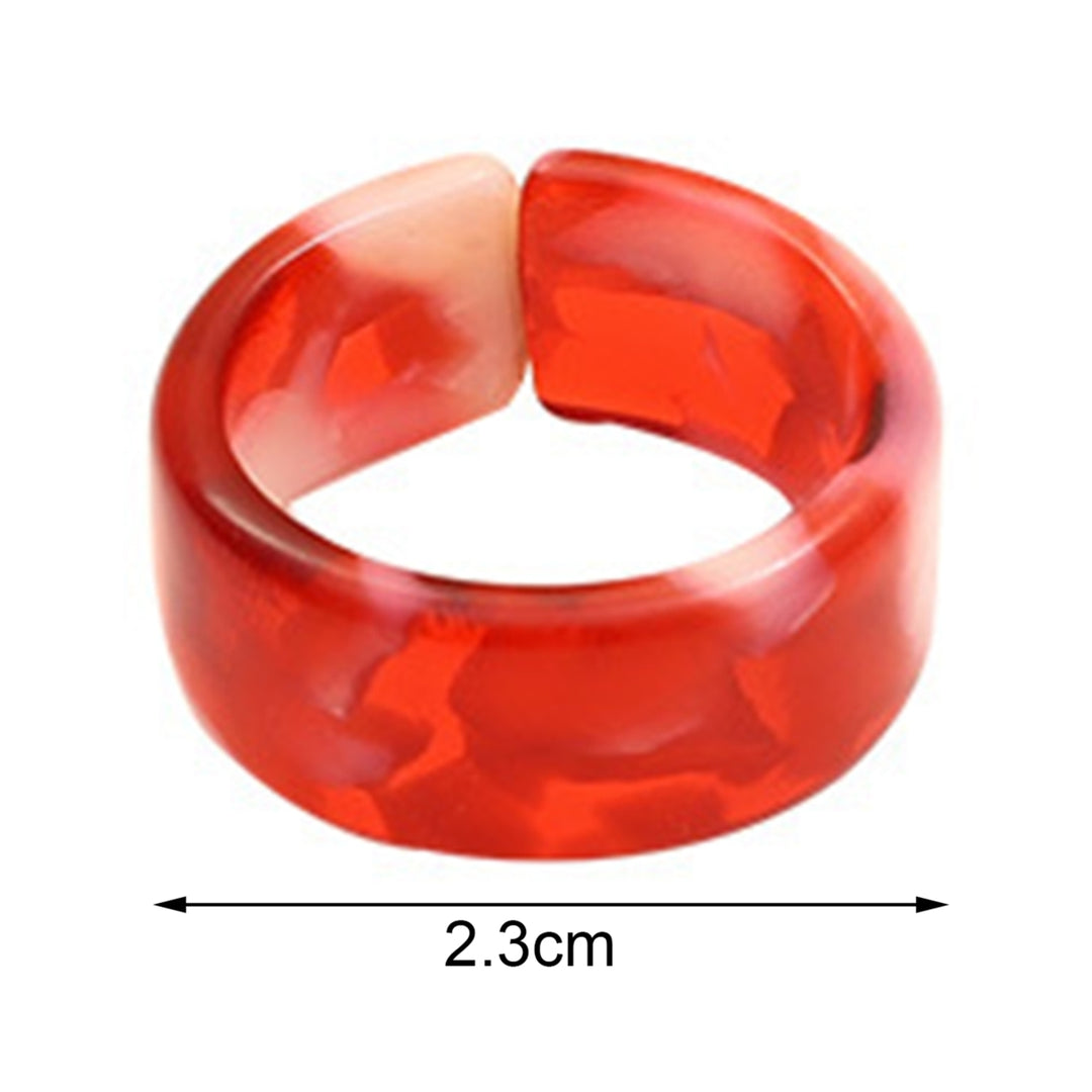 1 Set Couple Ring Sturdy Easy to Wear Resin Fine Texture Fashion Ring for Daily Wear Image 9