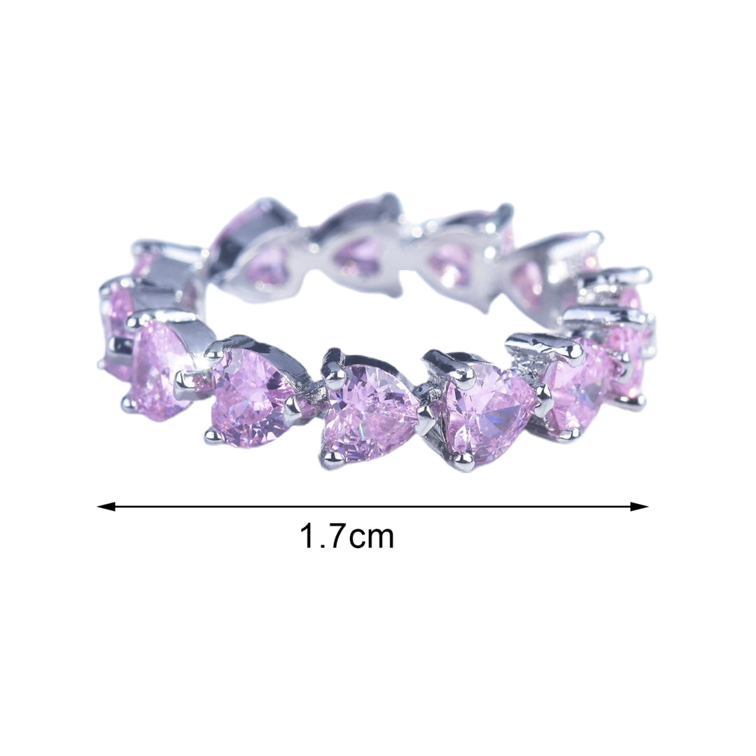 Finger Ring Heart Shape Rhinestones Women Adjustable Fine Workmanship Ring for Dating Image 7