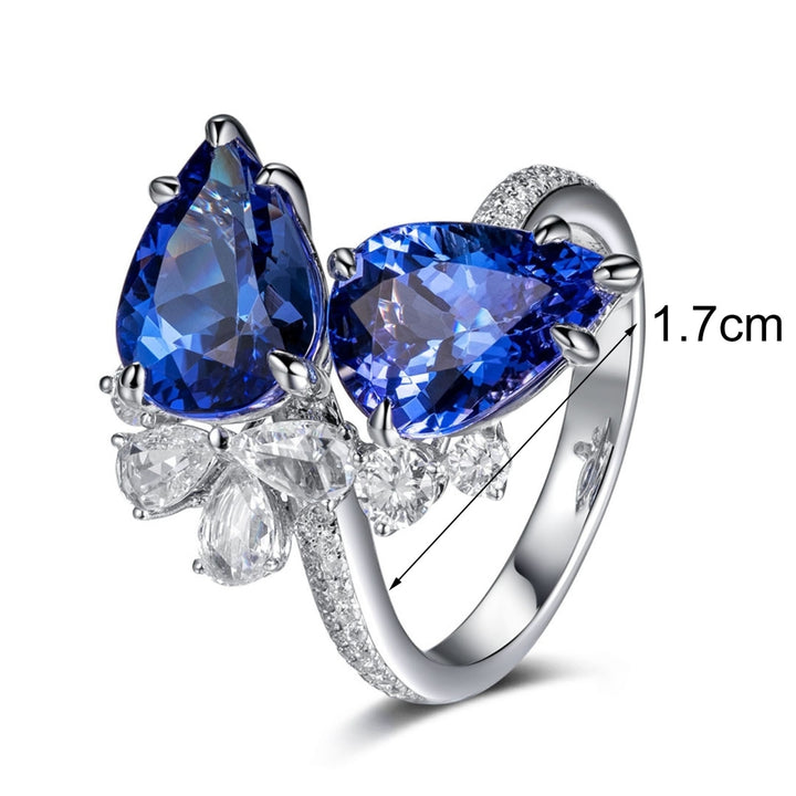 Finger Ring Water Drop-shaped Opening Ladies Lightweight Bright Luster Ring for Engagement Image 4