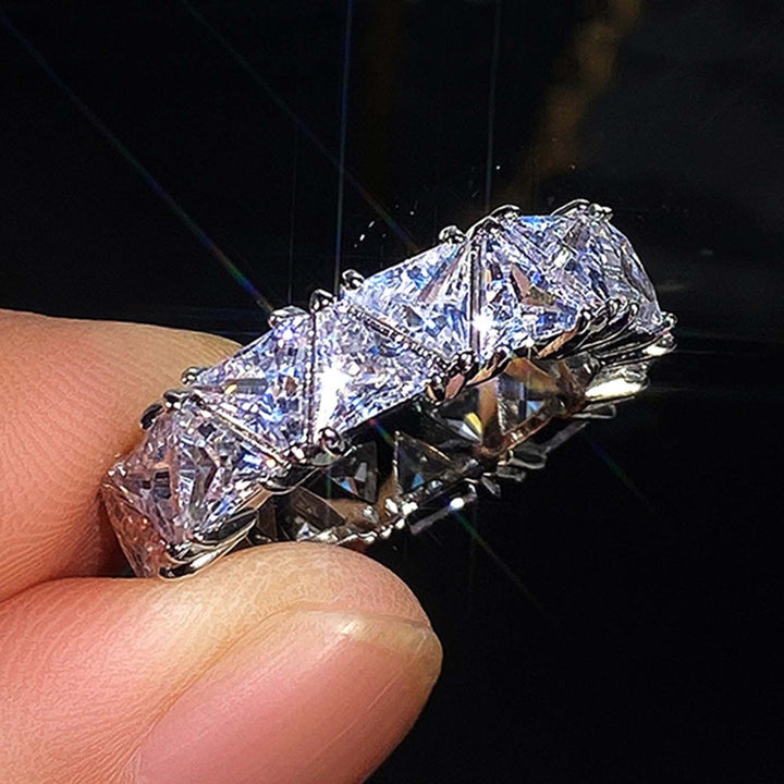 Women Ring Fine Workmanship All Match Copper Sparkling Elegant Finger Ring for Engagement Image 1