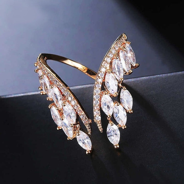 Finger Ring Wing Opening Ladies Sparkling Bright Luster Ring for Engagement Image 4