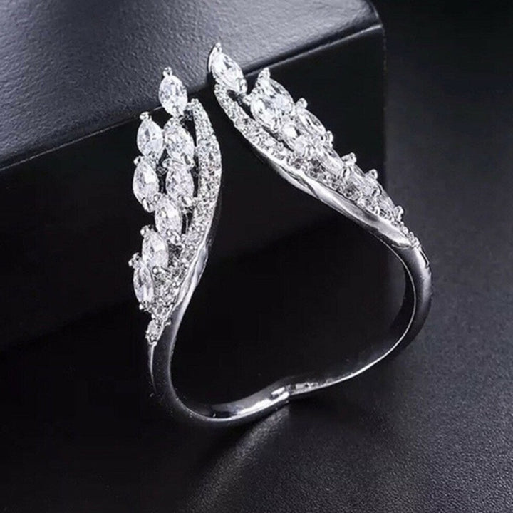 Finger Ring Wing Opening Ladies Sparkling Bright Luster Ring for Engagement Image 6