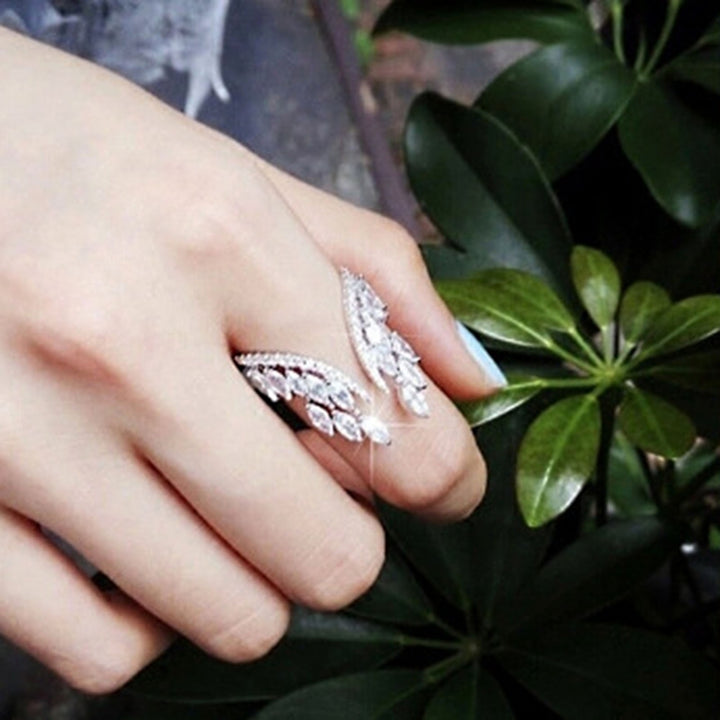 Finger Ring Wing Opening Ladies Sparkling Bright Luster Ring for Engagement Image 10