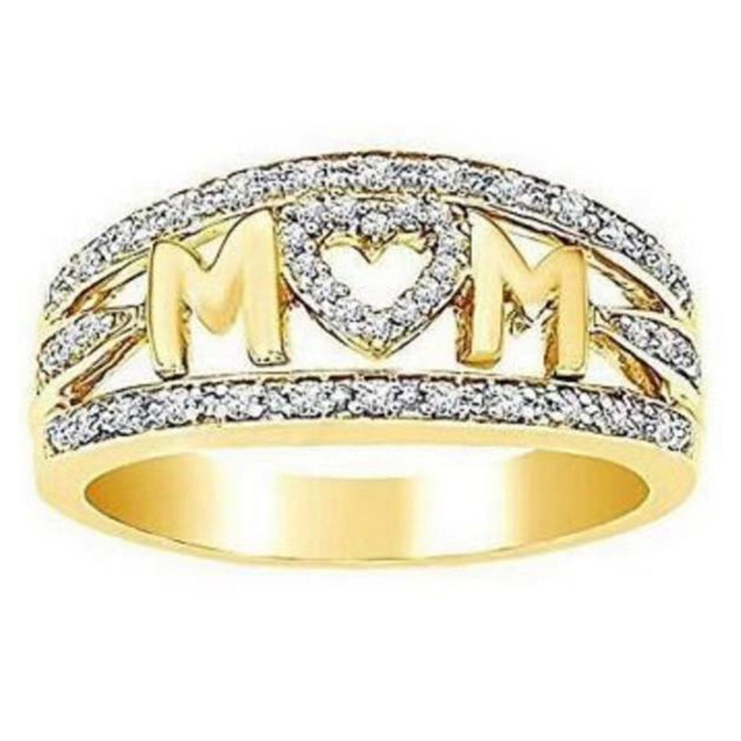 Lady Finger Ring Exquisite Rhinestone Alloy Stainless Female Ring for Mother Image 8