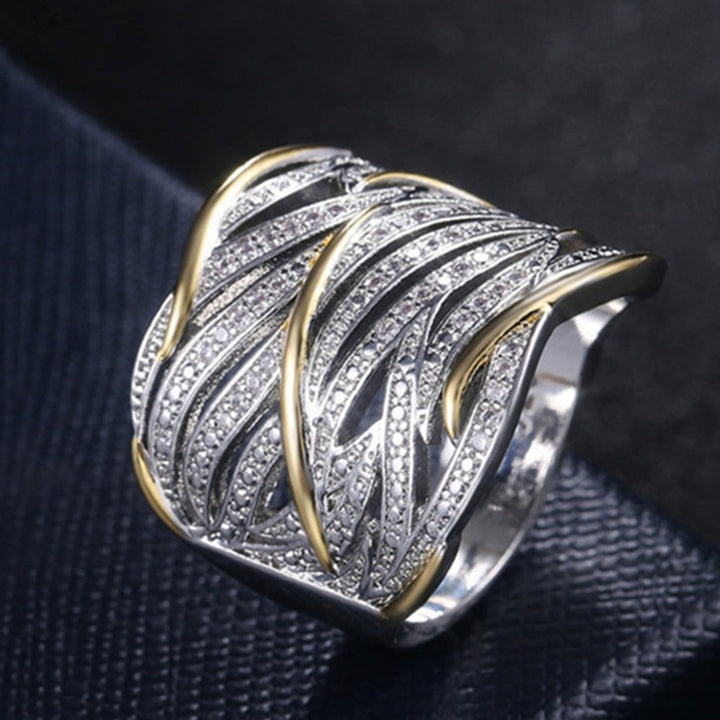 Golden Color Fine Crafts Women Ring Round Multi Layer Luxury Wedding Ring Jewelry Accessaries Image 2