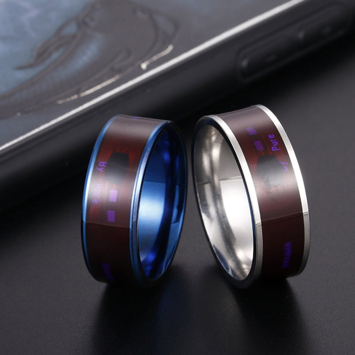 NFC Chip Ring Fashionable Bluetooth-compatible Thickened Stainless Steel Universal Smart Ring for Daily Use Image 1