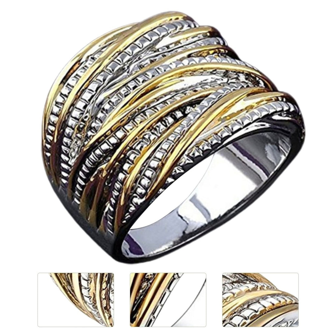 Golden Color Fine Crafts Women Ring Round Multi Layer Luxury Wedding Ring Jewelry Accessaries Image 6