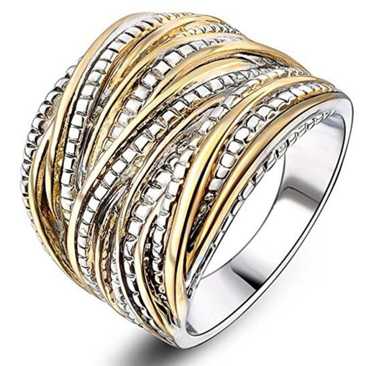 Golden Color Fine Crafts Women Ring Round Multi Layer Luxury Wedding Ring Jewelry Accessaries Image 7