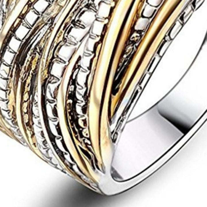 Golden Color Fine Crafts Women Ring Round Multi Layer Luxury Wedding Ring Jewelry Accessaries Image 8