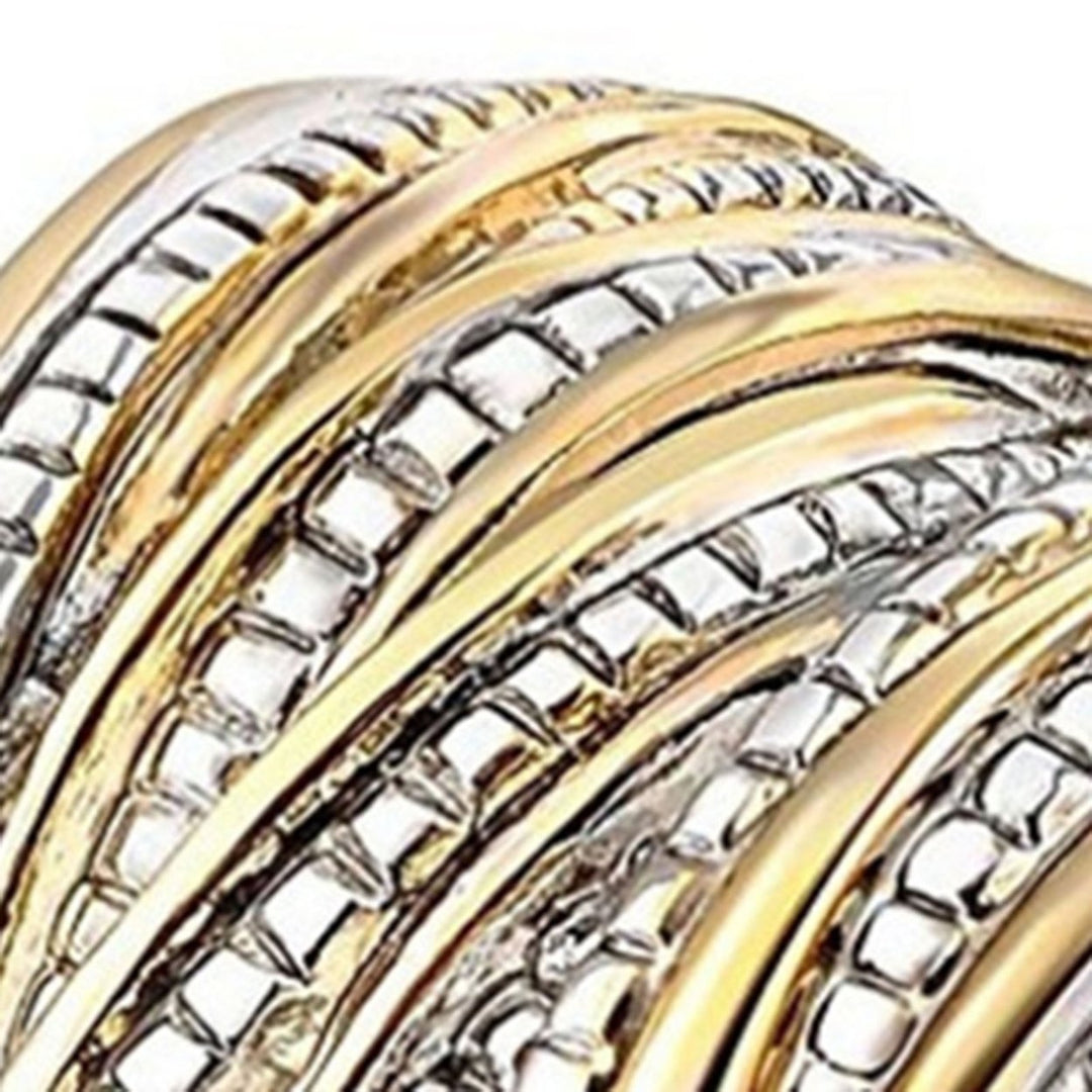 Golden Color Fine Crafts Women Ring Round Multi Layer Luxury Wedding Ring Jewelry Accessaries Image 9