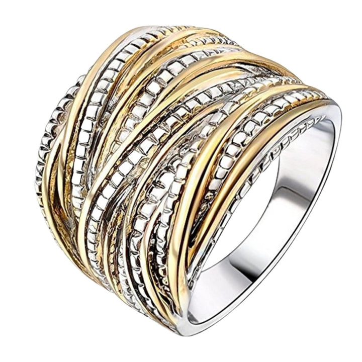 Golden Color Fine Crafts Women Ring Round Multi Layer Luxury Wedding Ring Jewelry Accessaries Image 10