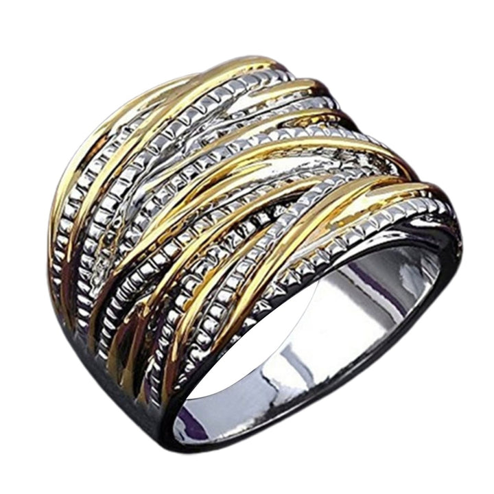 Golden Color Fine Crafts Women Ring Round Multi Layer Luxury Wedding Ring Jewelry Accessaries Image 11