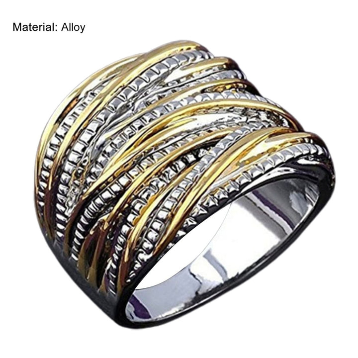 Golden Color Fine Crafts Women Ring Round Multi Layer Luxury Wedding Ring Jewelry Accessaries Image 12