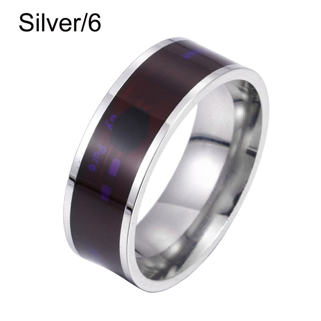 NFC Chip Ring Fashionable Bluetooth-compatible Thickened Stainless Steel Universal Smart Ring for Daily Use Image 10