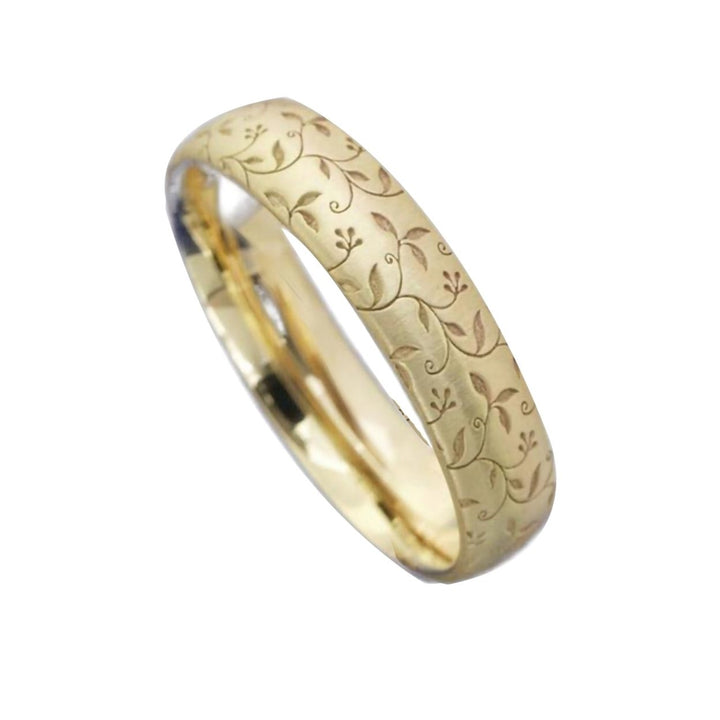 Finger Ring Flower Carved Elegant Exquisite Workmanship Couple Engraved Band Ring for Gift Image 10