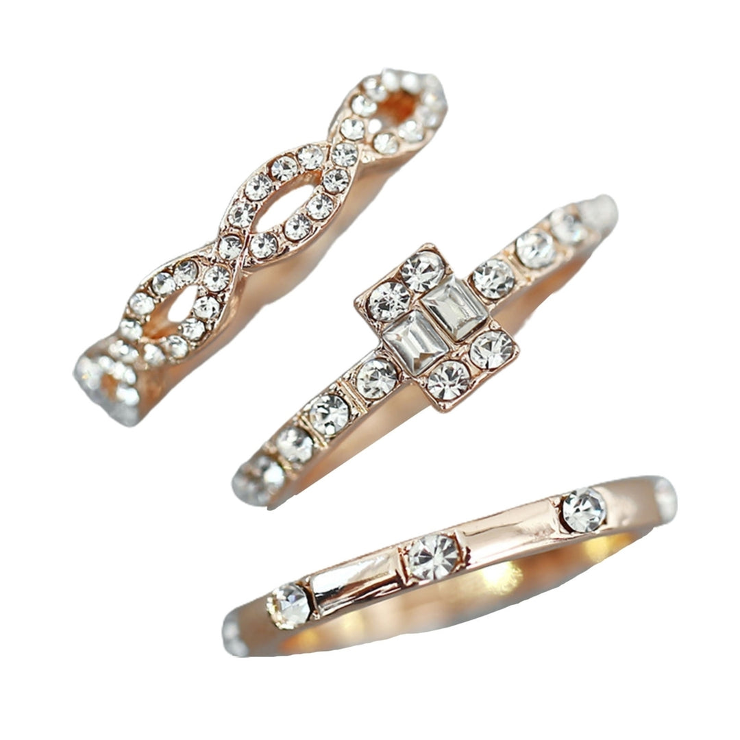 3Pcs Ring Kit Decorative Minimalist Distinctive Individuality Finger Ring Set for Daily Wear Image 11