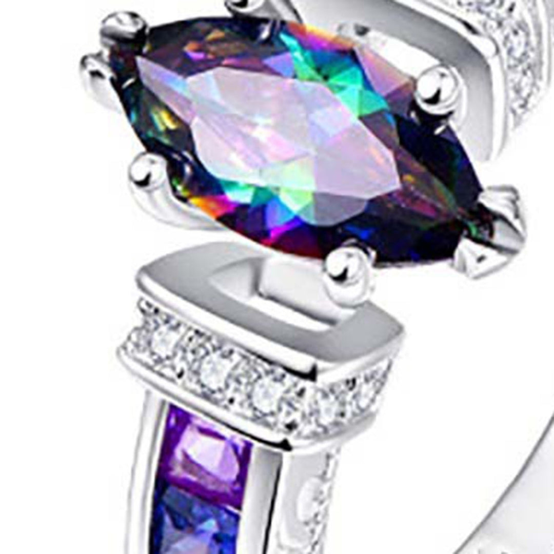 Women Trendy Ring Colorful Cubic Zirconia Not Easy to Break Luxury Fashion Finger Ring for Banquet Image 8