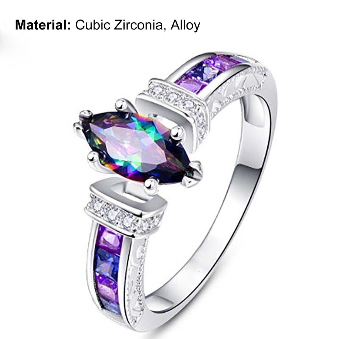 Women Trendy Ring Colorful Cubic Zirconia Not Easy to Break Luxury Fashion Finger Ring for Banquet Image 10