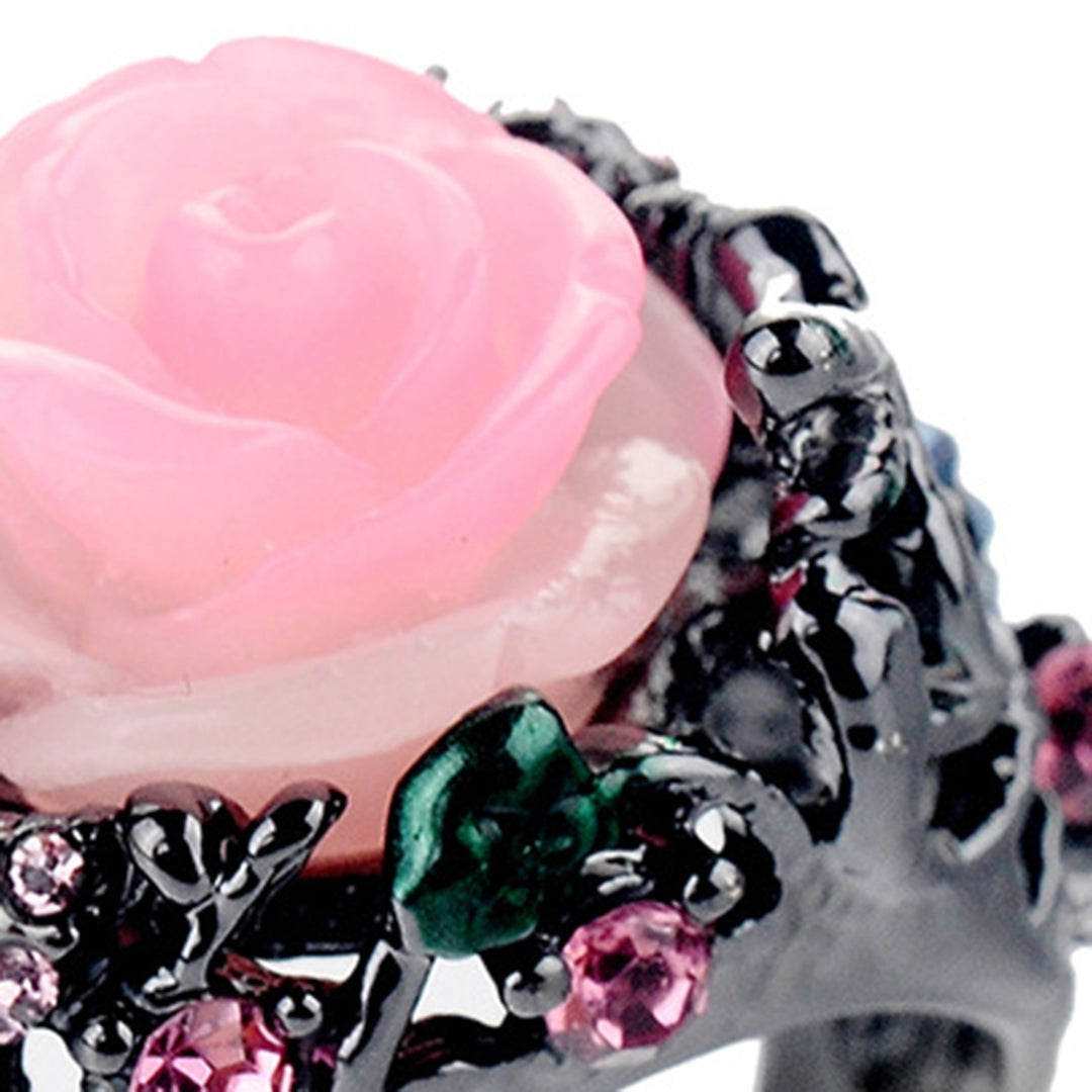 Decorative Ring Nice-looking Rhinestone Flower Design Women Ring Jewelry Accessories Image 9