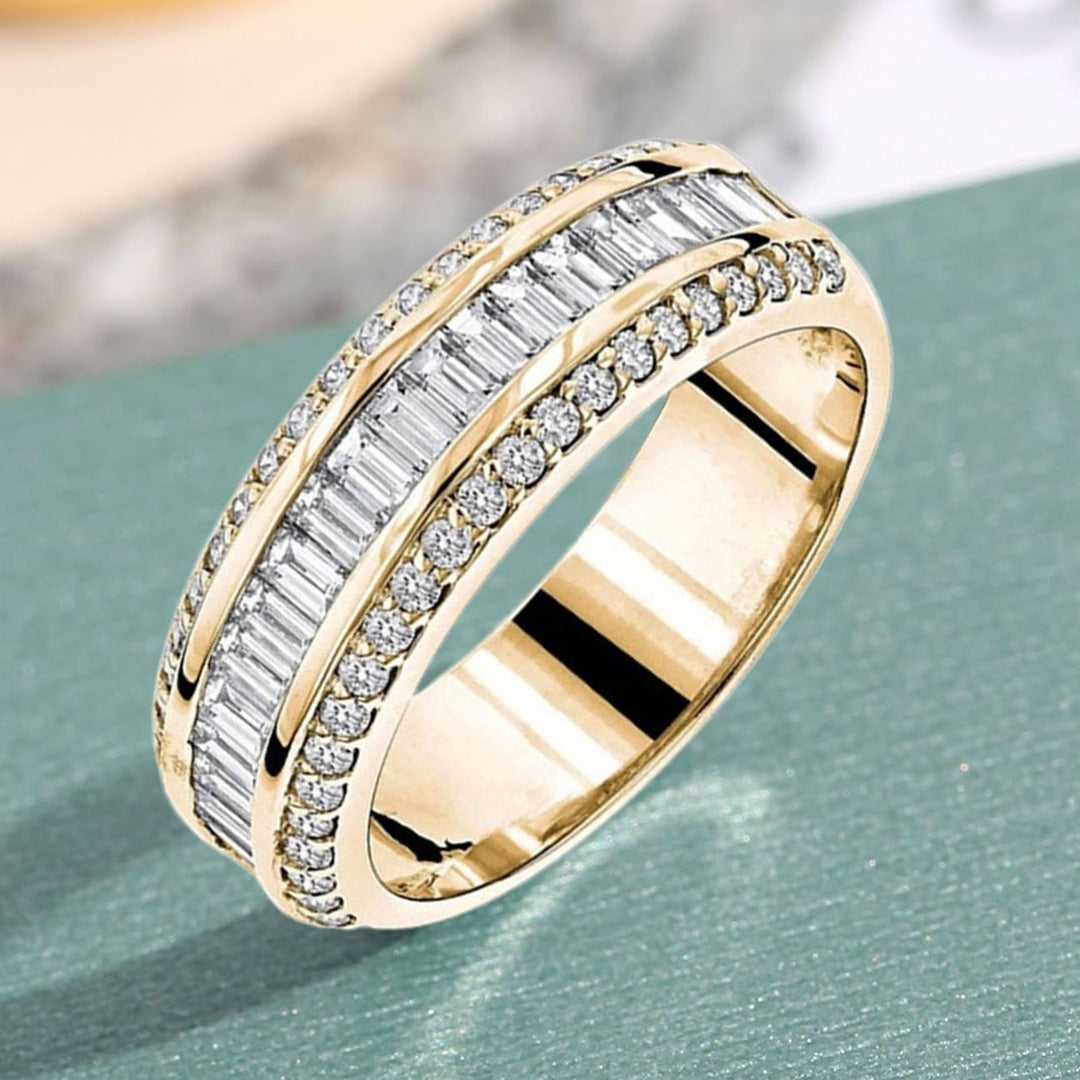 Fashion Fidget Ring Rhinestone Inlay All Match Jewelry Women Finger Ring for Daily Life Image 2