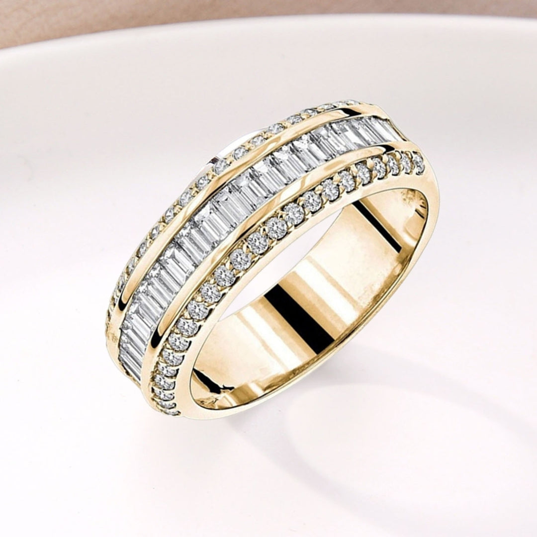 Fashion Fidget Ring Rhinestone Inlay All Match Jewelry Women Finger Ring for Daily Life Image 3