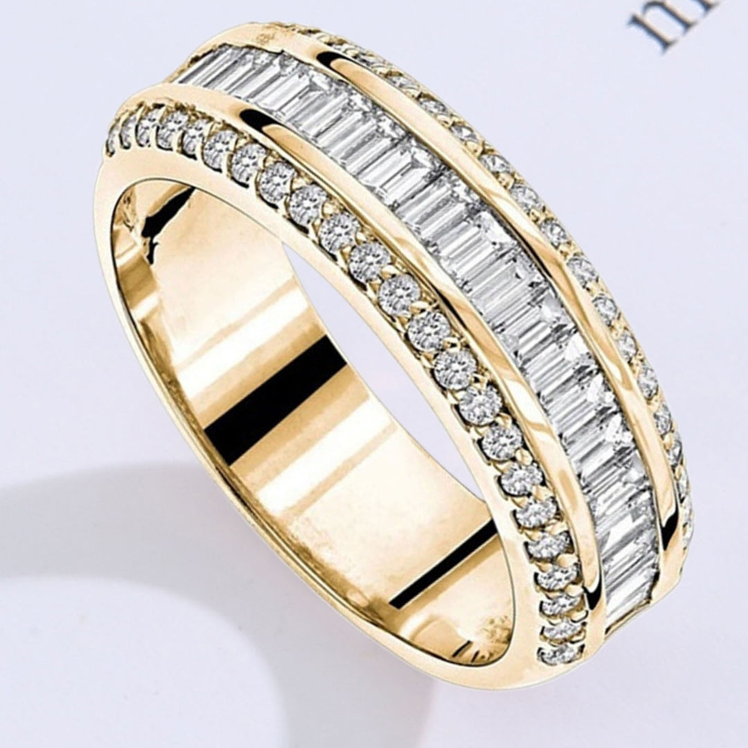 Fashion Fidget Ring Rhinestone Inlay All Match Jewelry Women Finger Ring for Daily Life Image 4