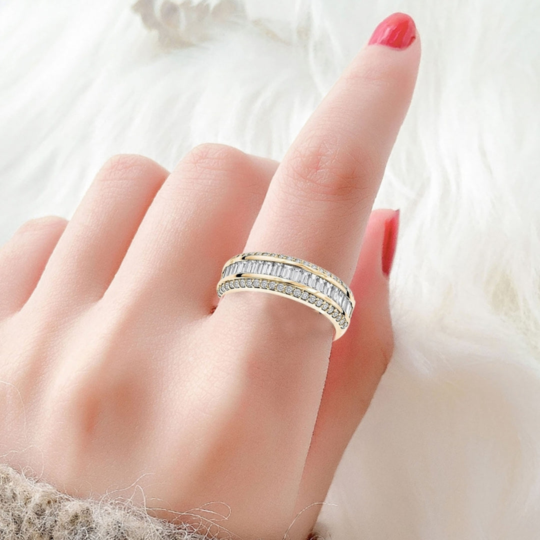 Fashion Fidget Ring Rhinestone Inlay All Match Jewelry Women Finger Ring for Daily Life Image 7