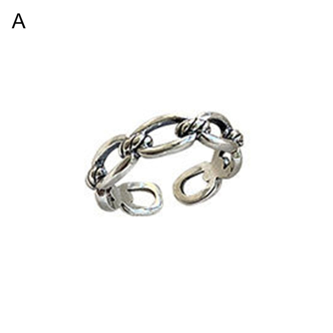 Open Ring Adjustable Creative Shape Plated Silver Fade-Resistant Open Ring Fashion Jewelry for Female Image 2