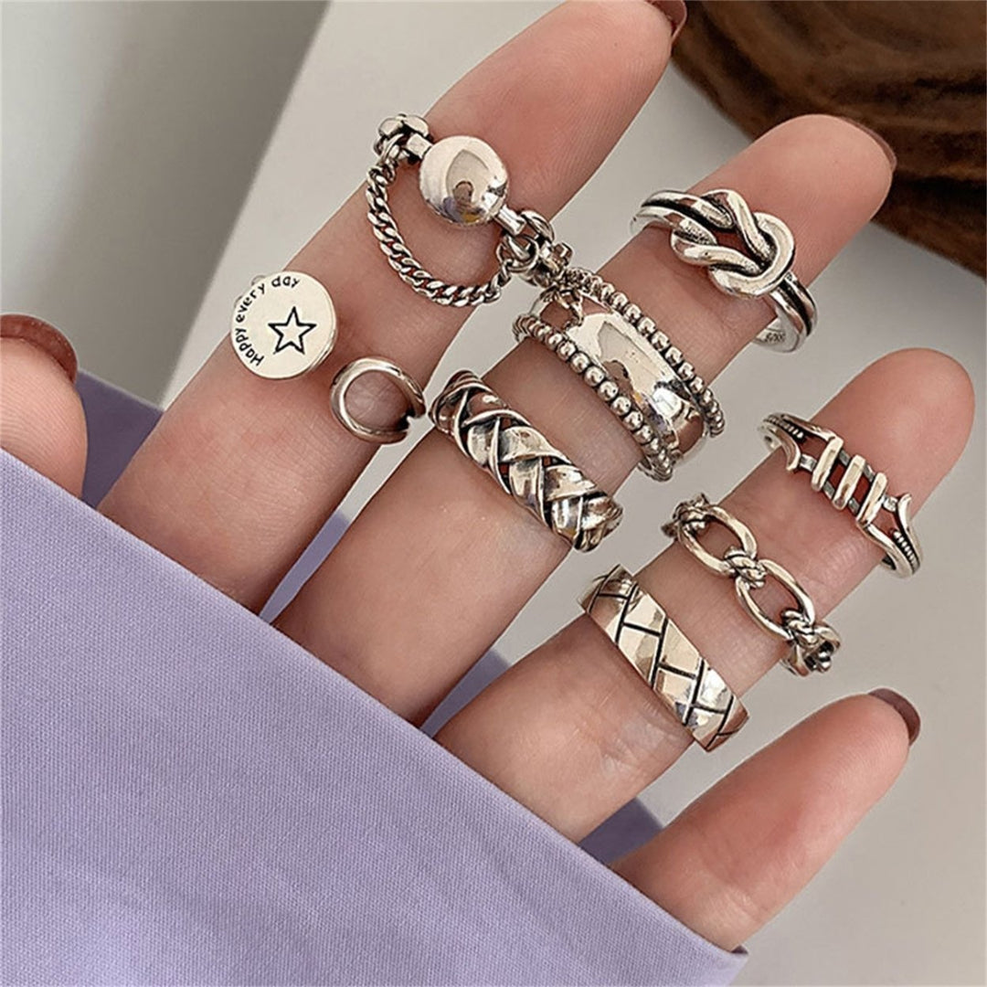 Open Ring Adjustable Creative Shape Plated Silver Fade-Resistant Open Ring Fashion Jewelry for Female Image 10