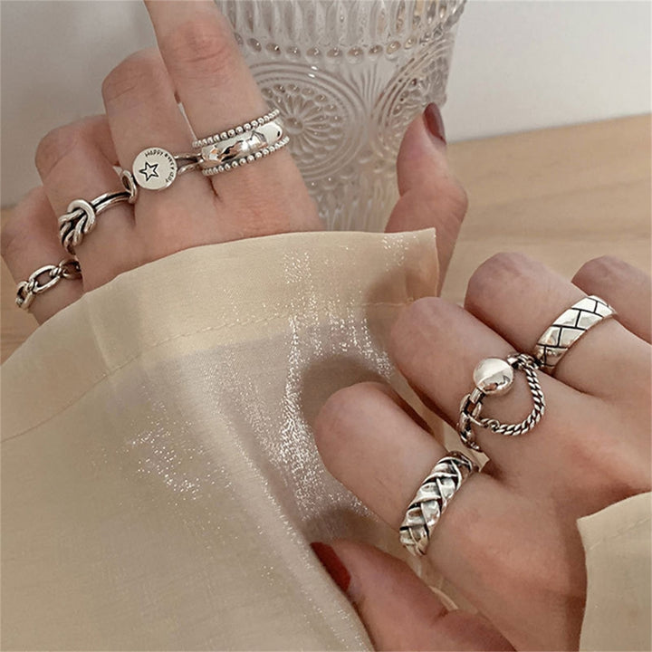 Open Ring Adjustable Creative Shape Plated Silver Fade-Resistant Open Ring Fashion Jewelry for Female Image 11