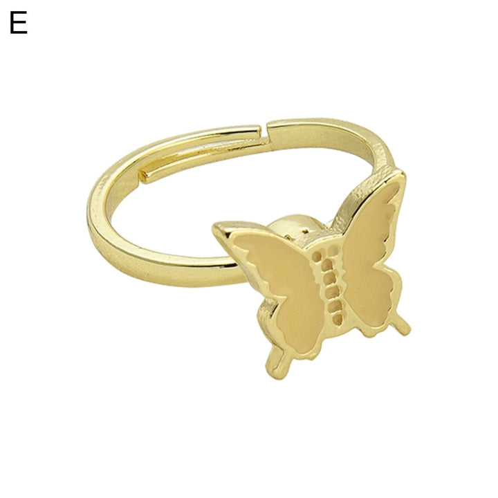 Women Ring Butterfly Adjustable Opening Jewelry Rotatable Chrysanthemum Finger Ring for Wedding Image 6