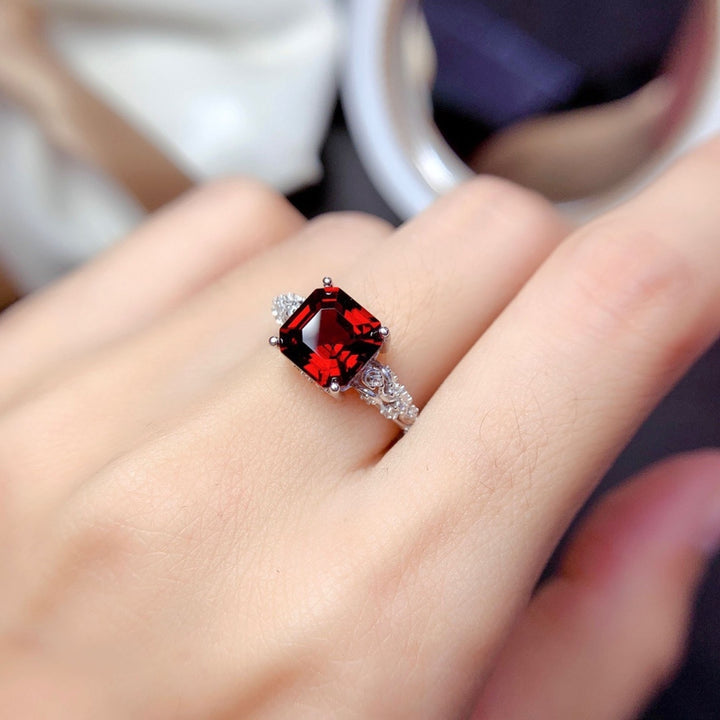 Women Ring Geometric Faux Moissanite Jewelry Fashion Appearance Opening Ring for Wedding Image 6