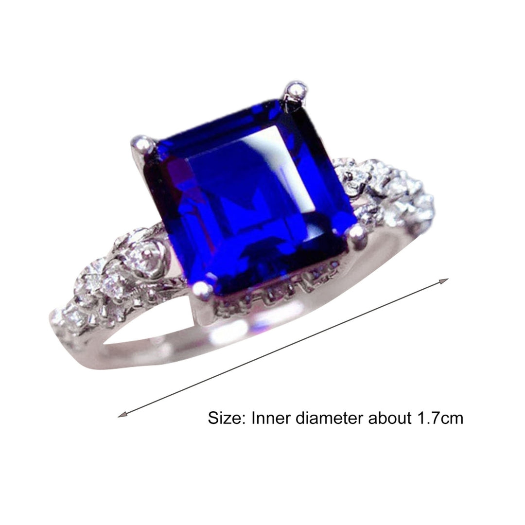 Women Ring Geometric Faux Moissanite Jewelry Fashion Appearance Opening Ring for Wedding Image 8